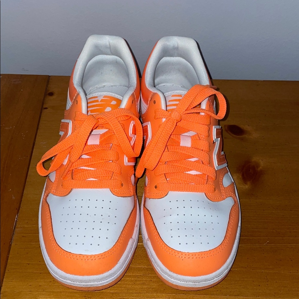 New Balance Kids' Orange and White Sneakers
